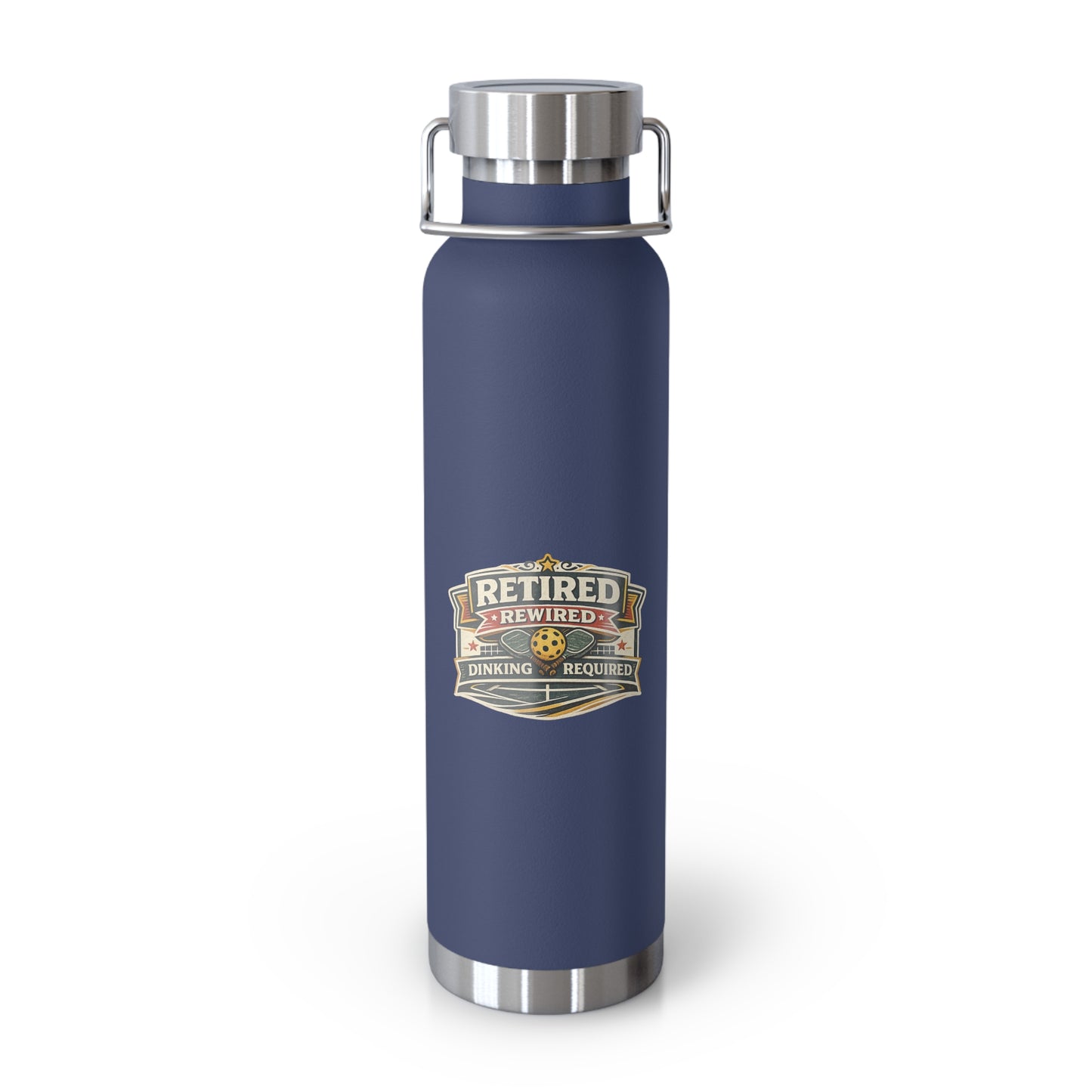 "Retired Rewired Dinking Required" Water Bottle