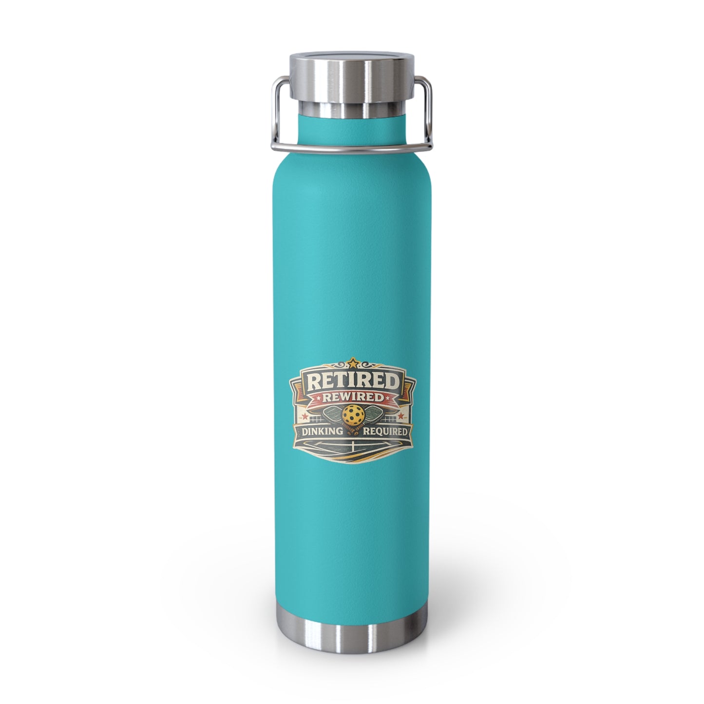 "Retired Rewired Dinking Required" Water Bottle