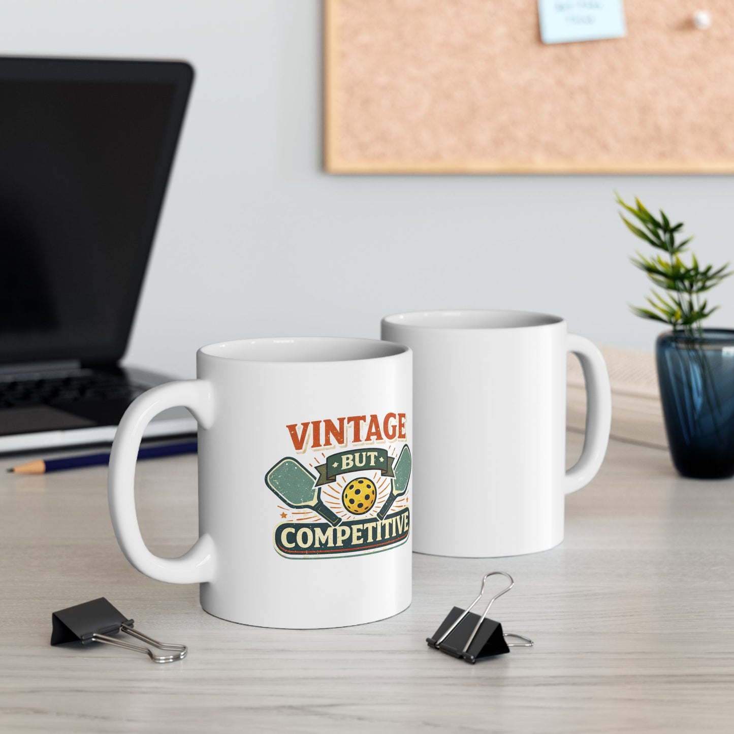 Vintage But Competitive Mug — Funny Pickleball Ceramic Coffee Cup