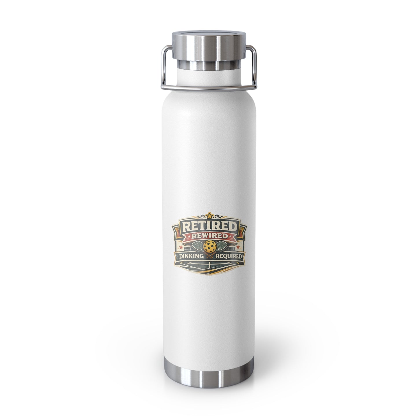 "Retired Rewired Dinking Required" Water Bottle